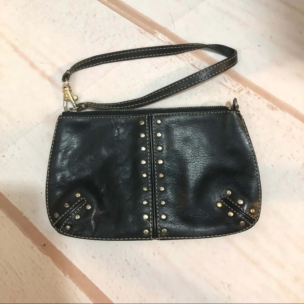 MIchael Kors Leather Studded Clutch Purse Wristlet